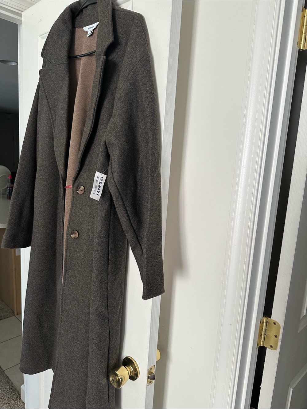 Old Navy Brown & Tan Wool-Blend Coat